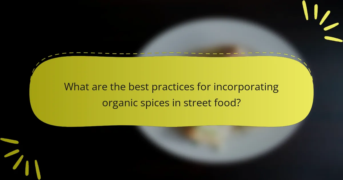 What are the best practices for incorporating organic spices in street food?