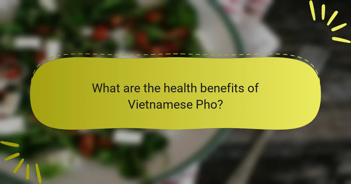What are the health benefits of Vietnamese Pho?