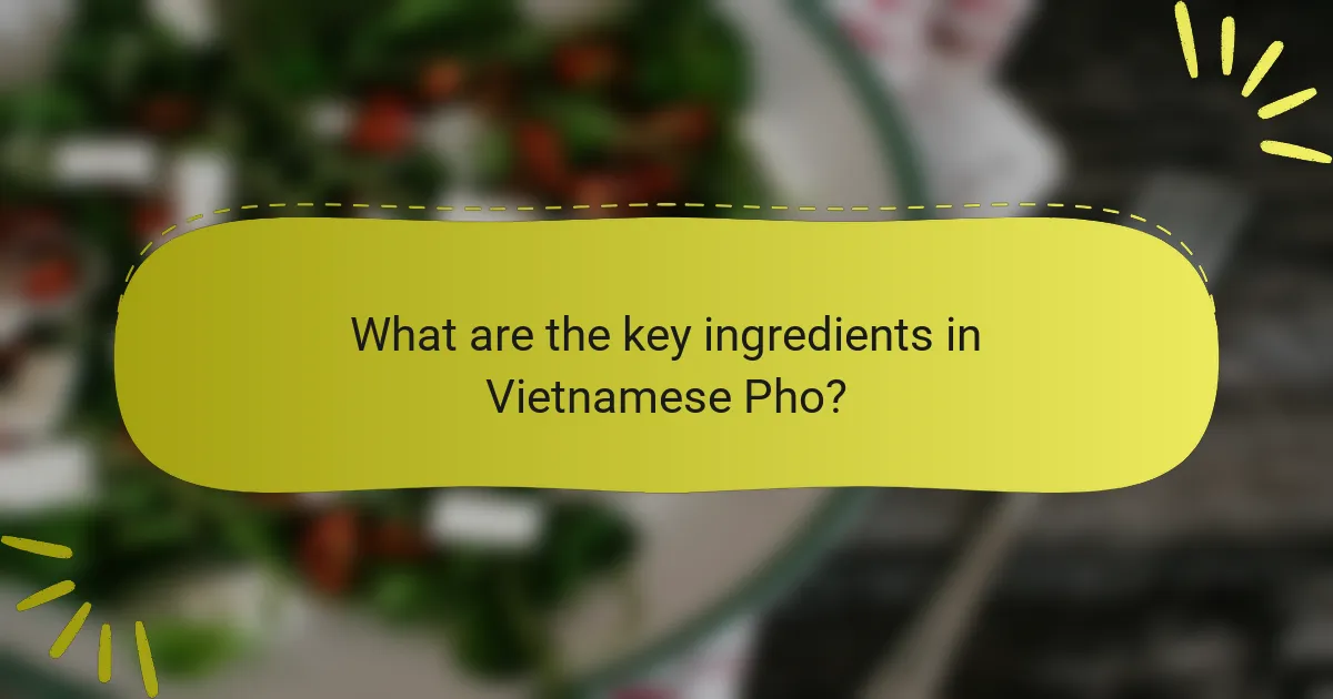 What are the key ingredients in Vietnamese Pho?