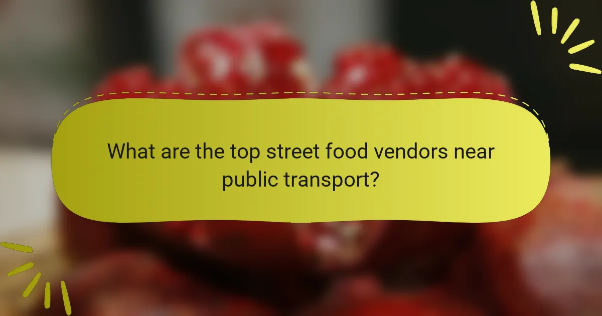 What are the top street food vendors near public transport?