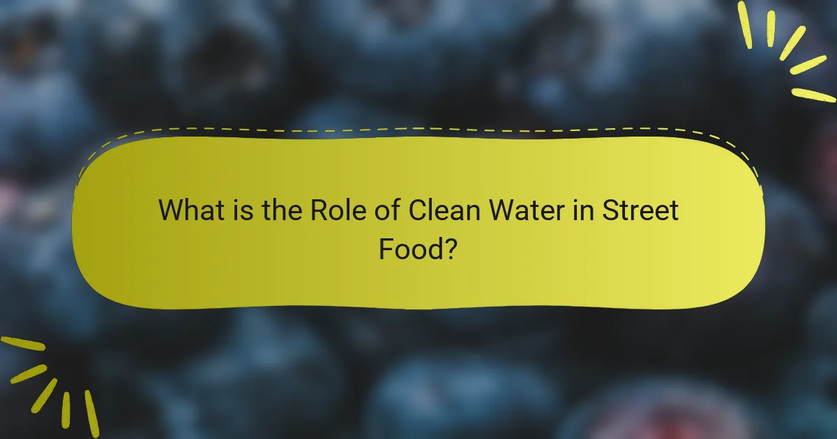 What is the Role of Clean Water in Street Food?
