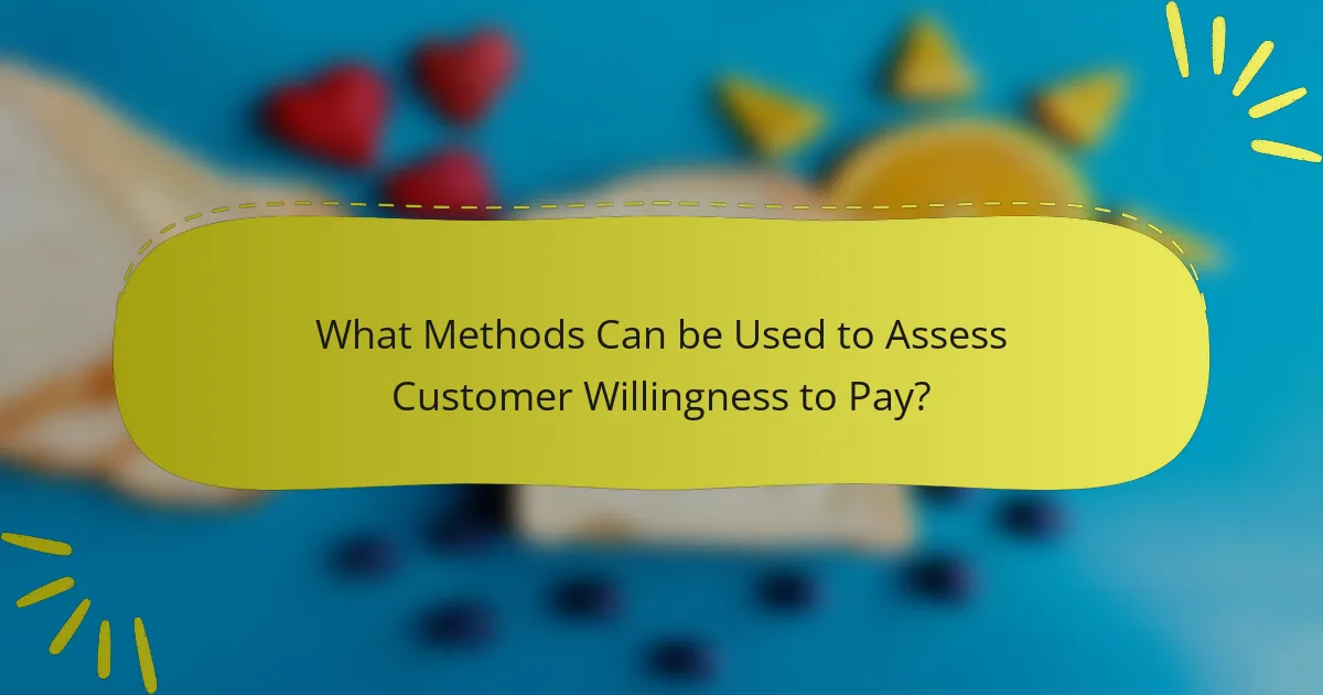 What Methods Can be Used to Assess Customer Willingness to Pay?