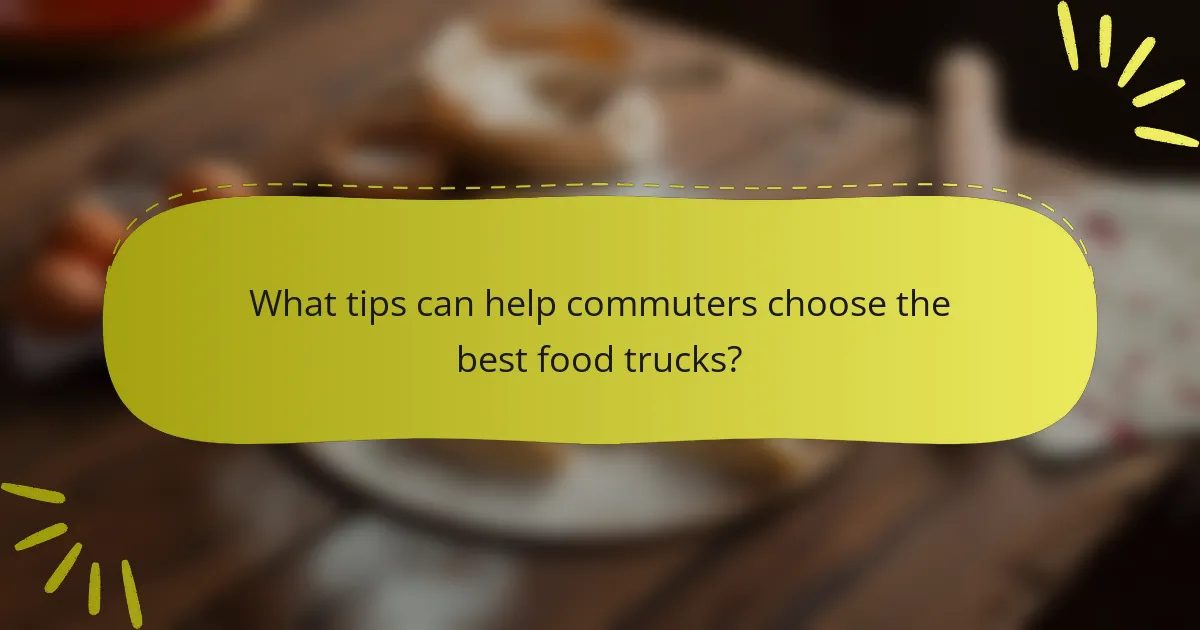 What tips can help commuters choose the best food trucks?